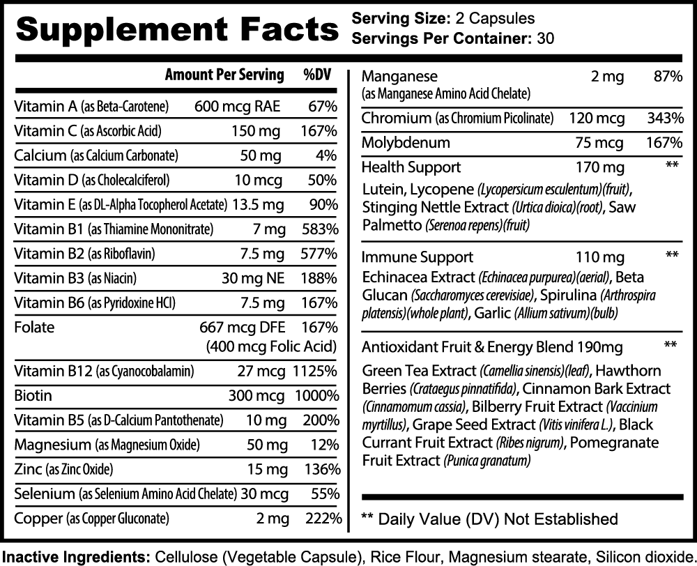 ‘elysian vitality’ complete multivitamin